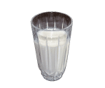 切抜きをした牛乳の入ったコップ（グラス）の画像