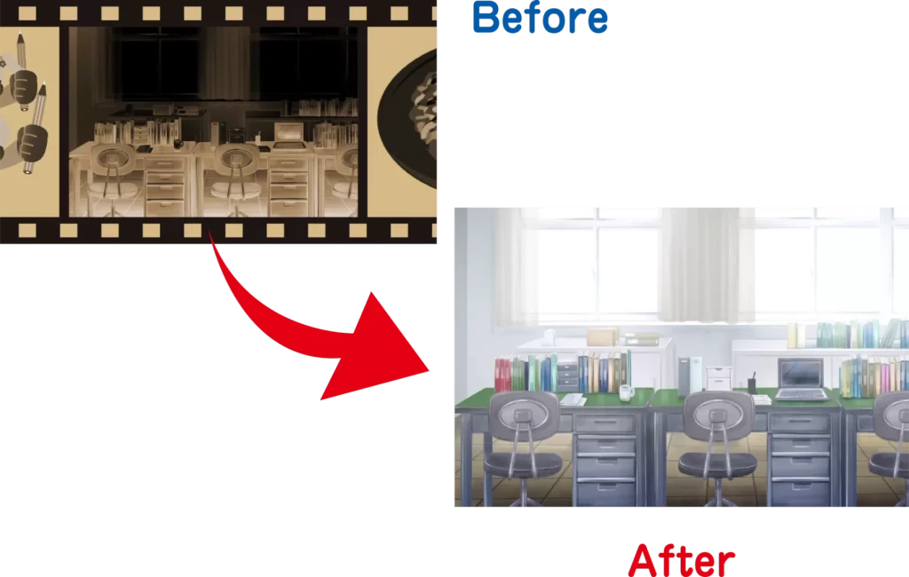 ネガフィルム印刷のBeforeAfter