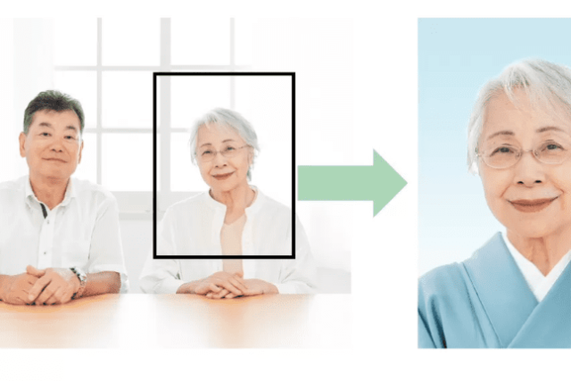 遺影写真の着せ替え